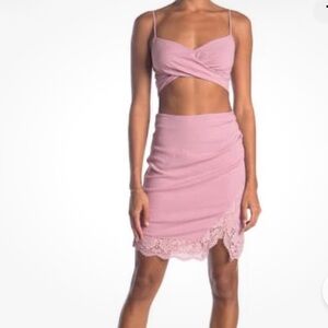 Free People Bliss Blush Va Va Voom Stretch Lace Set NWT